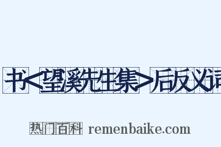 书＜望溪先生集＞后反义词是什么意思的图片